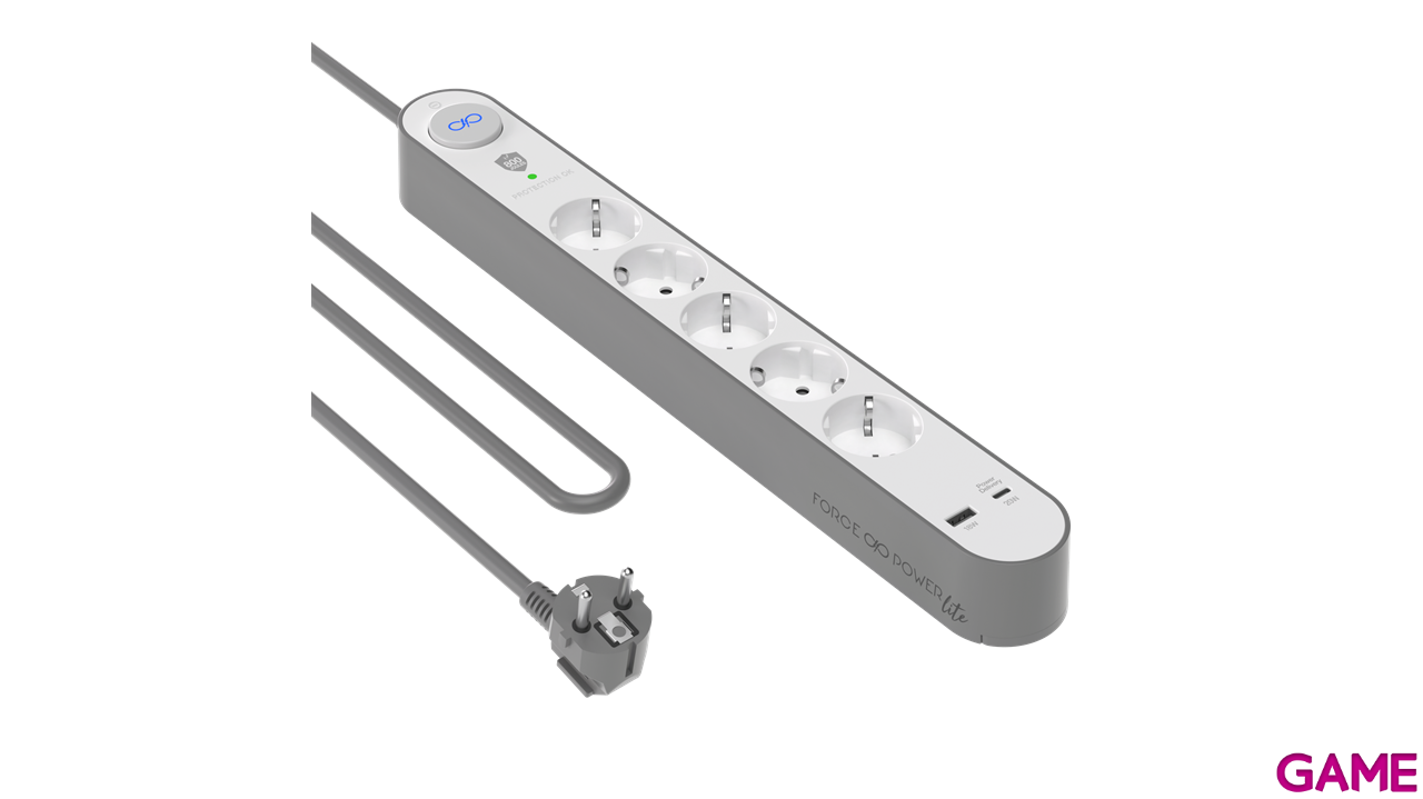 Force Power Lite Multi Surge protector 5 socket USB A+C - Regleta-3
